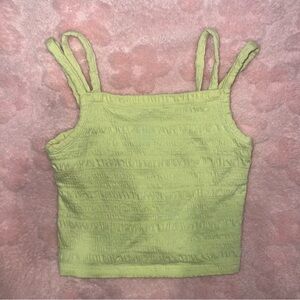 Girls Old Navy Size 6/7 Small Yellow Sleeveless Spaghetti Strap Crop Top